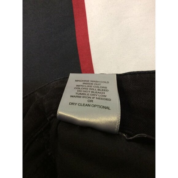 FLYING Monkey Womens Cropped Unhemed Jeans Distressed Pockets Size 7 Black - Picture 4 of 5